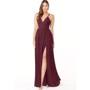 Azazie Cabernet Chiffon Aaida Dress